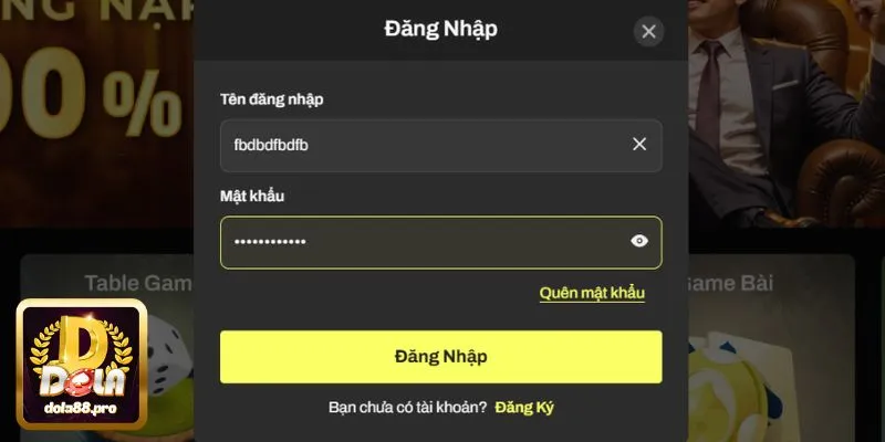 Điền thông tin đăng nhập
