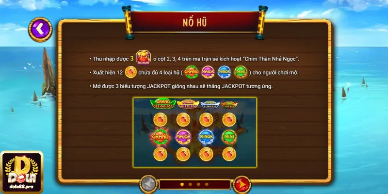 4 hũ thưởng trong game