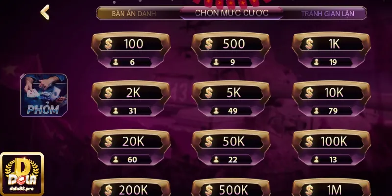 Đa dạng phòng chơi tại cổng game Dola88